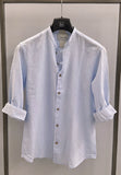 BL11 camicia uomo lino cotone azzurro