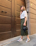 T-SHIRT DONNA CON FRANGE DIETRO LA SCHIENA