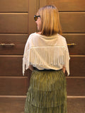 T-SHIRT DONNA CON FRANGE DIETRO LA SCHIENA