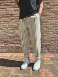 BL11 pantalaccio uomo lino cotone fantasia righe sabbia