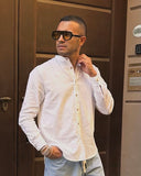 CAMICIA UOMO LINO BIANCA