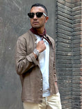 SSEINSE CAMICIA IN LINO UOMO FANGO