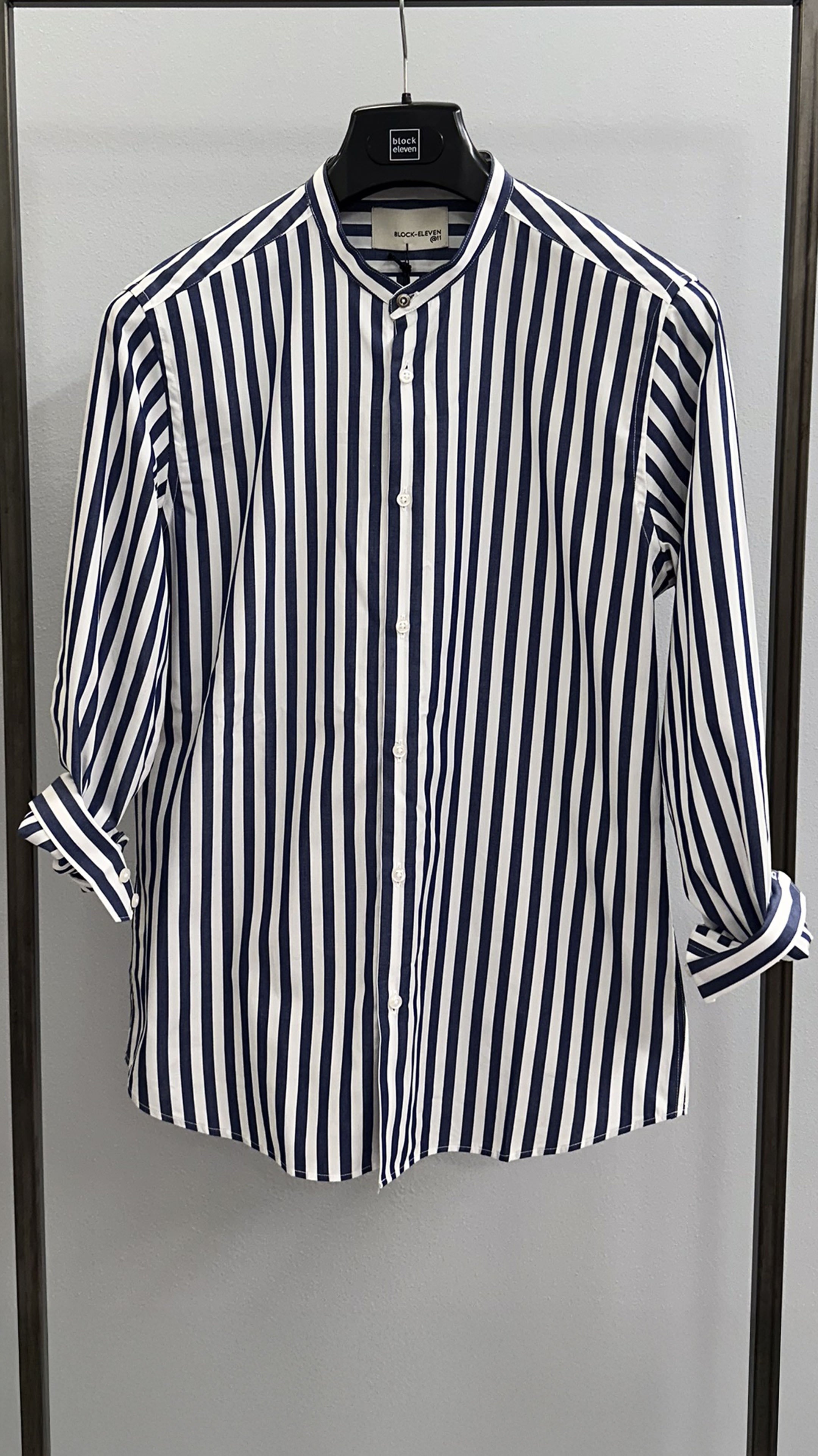 BL11 camicia uomo coreana con righe bianche e blu – Shopaland