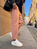 Bl11 pantalone uomo lino cotone salmone - Shopaland
