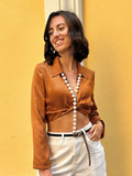 You decide top donna camicia bruciato