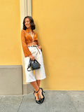 BERMUDA DONNA LUNGO IN DENIM PANNA