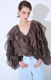 CAMICIA DONNA MOKA CON ROUCHE - Shopaland