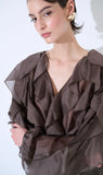 CAMICIA DONNA MOKA CON ROUCHE