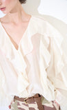 CAMICIA DONNA PANNA CON ROUCHE - Shopaland