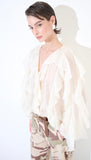 CAMICIA DONNA PANNA CON ROUCHE