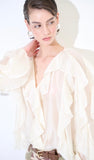CAMICIA DONNA PANNA CON ROUCHE - Shopaland