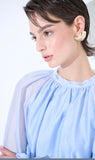 CAMICIA DONNA CELESTE IN MUSSOLA CON FICCO DIETRO AL COLLO