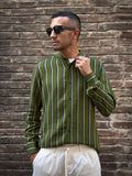 Camicia Uomo a righe verde