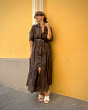 Abito donna CAMICIA LUNGO in mussola CIOCCOLATO