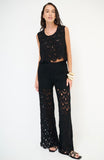 TOP DONNA macrame nero