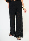 PANTALONE DONNA macrame nero