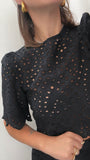 You decide t-shirt donna in sangallo nero modello  cropped