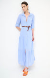 Abito donna CAMICIA LUNGO in mussola azzurro