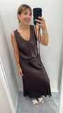Abito donna lungo in Raso MORO