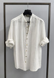 BL11 CAMICIA UOMO LINO BIANCO
