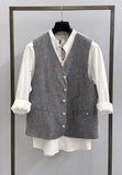 BL11 GILET UOMO LINO COTONE BLU