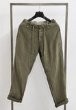 Bl11 pantalone uomo   lino verde militare