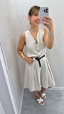 COORDINATO DONNA IN VISCOSA SABBIA BERMUDA E GILET