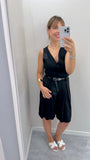 COORDINATO DONNA IN VISCOSA nero BERMUDA E GILET