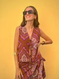 GILET TOP DONNA FANTASIA COCCIO E VIOLA