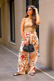Pantalone donna palazzo  lungo a fiori