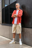 Pont bermuda uomo jogger short popeline vela tortora