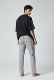 Pont jeans denim uomo cropped overdyed ice