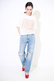 Kikisix t-shirt donna bianca con cuore ricamo