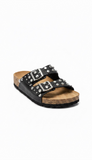 ciabatta donna  flat con strass e borchie