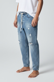 Bl11 Uomo Jeans Coulisse Rotture Campione