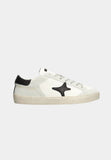 Ama Brand sneakers uomo in pelle bassa modello time bianco logo nero