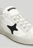 Ama Brand sneakers uomo in pelle bassa modello time bianco logo nero