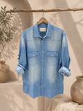 Bl11 uomo camicia denim campione