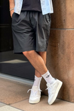 Pont bermuda uomo jogger short popeline nero