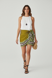 Gonna Donna pareo stampa foulard Olive palm