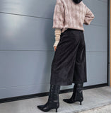 Bermuda donna lungo in velluto nero