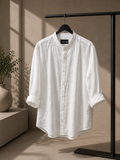 Bl11 camicia uomo coreana lino moro
