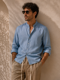 Camicia Uomo Jeans coreana Azzurra