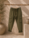 Pantalone uomo cargo con coulisse laccio in vita