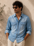 Bl11 uomo camicia denim campione