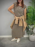 Abito donna a righe in lurex