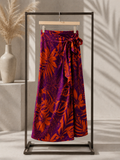 Kikisix gonna  donna midi pareo  con nodo viola e arancio