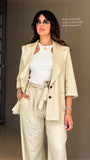 Kikisix giacca donna in lino cotone beige
