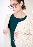 Kikisix Cardigan donna senza bottoni punto pelliccia