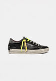 Crime London Sneakers Uomo bassa nero grigio 2 lacci grigio e giallo